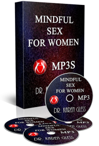 A picture of the box set and CDs of Dr. Karen Gless course Mindful Sex for women